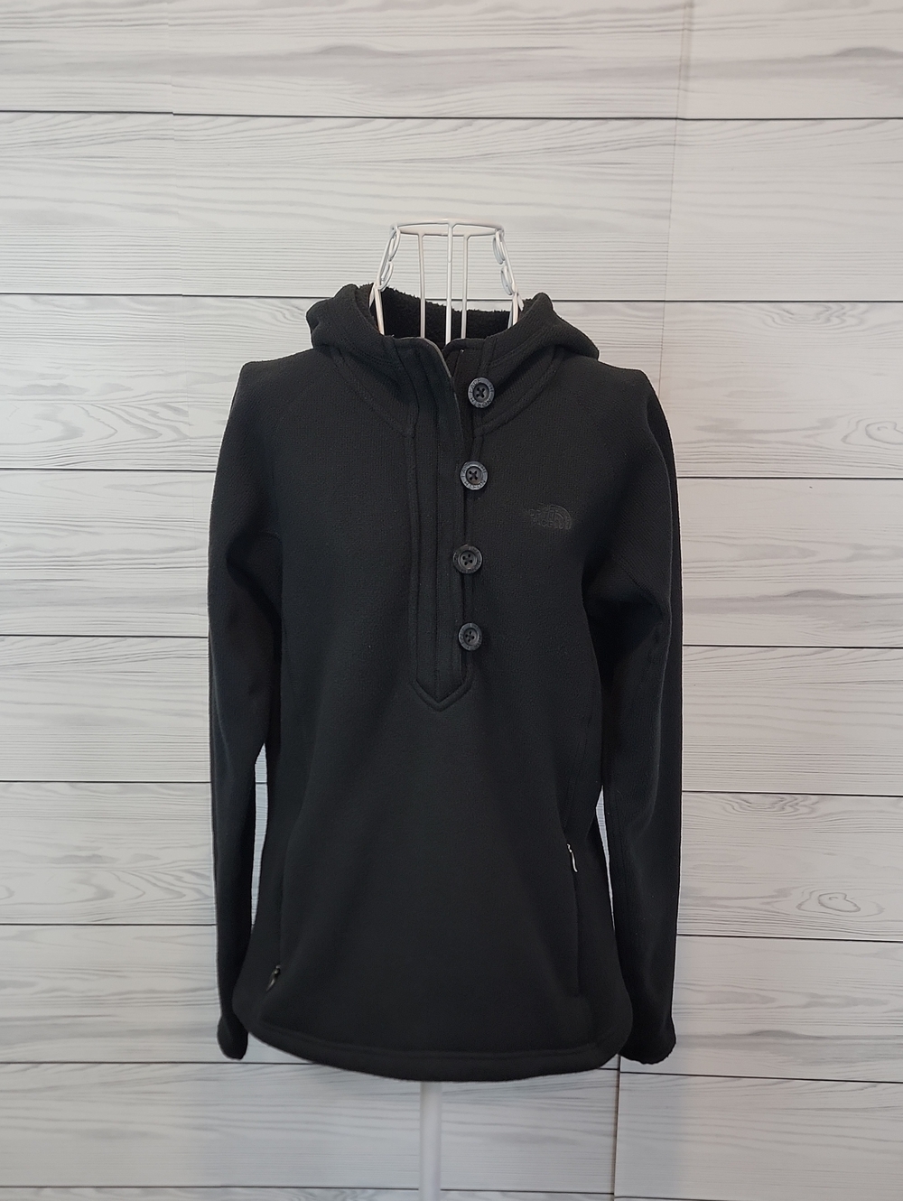 The North Face Crescent Sunshine Hoodie Black Pullover Fleece Womens Size M